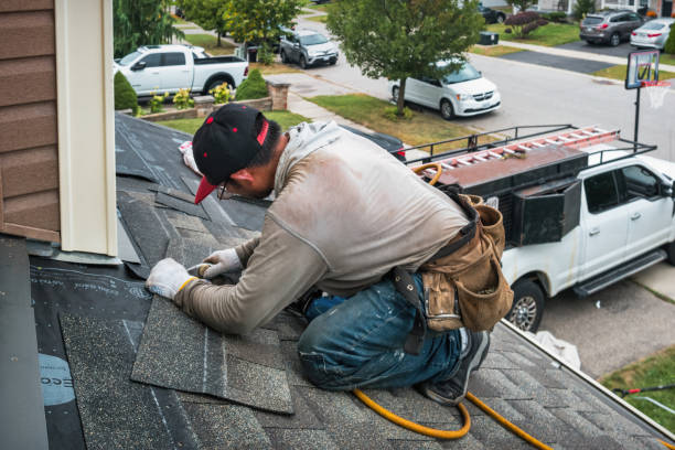 Professional Gutter Installation technician working in Sparta, GA